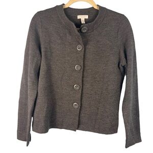 Charter Club Merino Wool Oversized Buttons Cardigan Gray Size Small Casual Knit